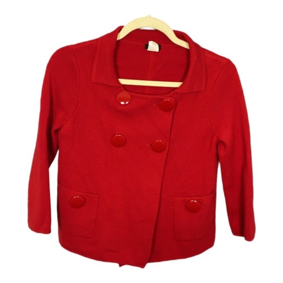 J. Crew Jackets & Blazers - Vintage J.Crew Red Wool Blazer – Tailored, Double Breasted, Preppy Classic Small